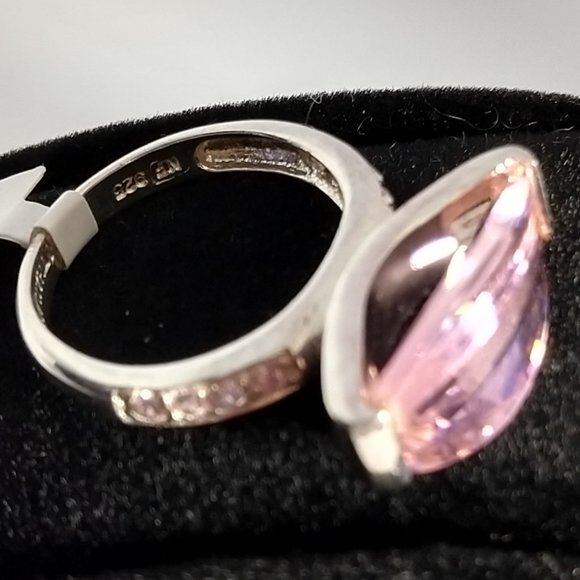 6ct+ Pink Cubic Zirconia Cocktail Ring in Sterling - Picture 8 of 11